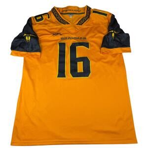 XFL Brahmas #16 Coan Football Jersey Gold